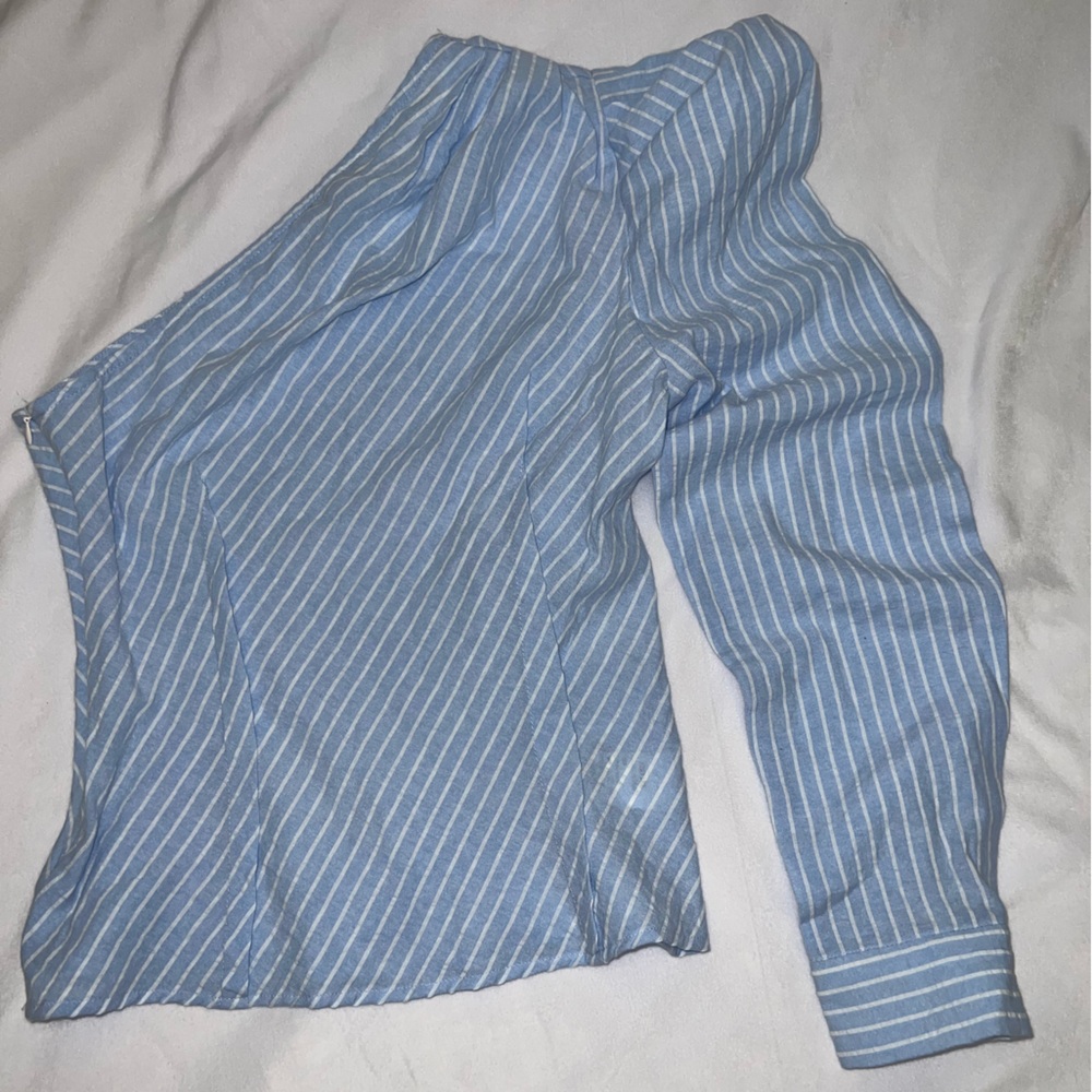 Shein one shoulder stripe blouse